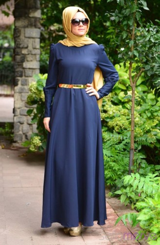 Yeni Sezon Şükran Elbise 4137PK-03 Lacivert