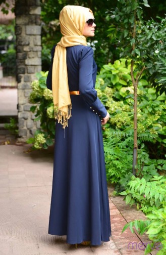 Yeni Sezon Şükran Elbise 4137PK-03 Lacivert