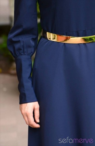 Yeni Sezon Şükran Elbise 4137PK-03 Lacivert