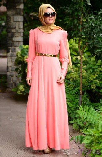 Pink Hijab Dress 4137PK-09