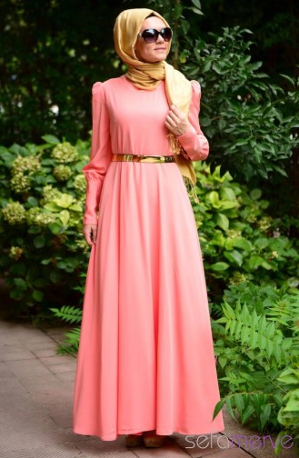 Pink Hijab Dress 4137PK-09