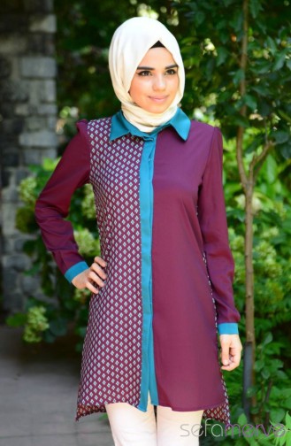Tesettür Tunik 4220-04 Mürdüm