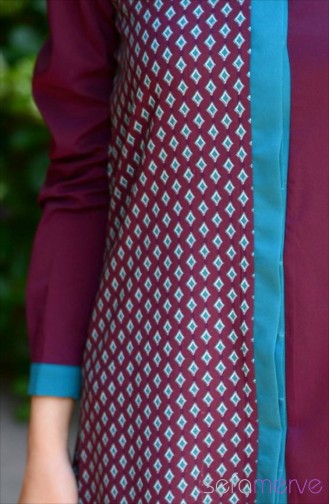 Tesettür Tunik 4220-04 Mürdüm