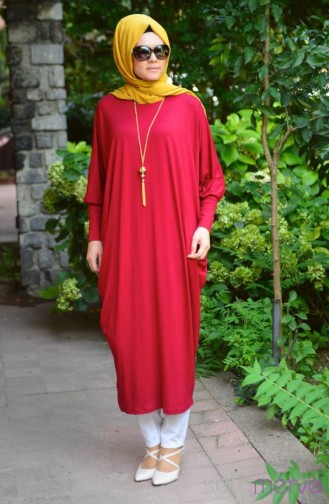 Sefamerve Uzun Tunik 3714-01 Bordo