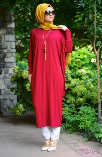 Sefamerve Uzun Tunik 3714-01 Bordo