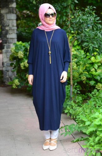 Sefamerve Uzun Tunik 3714-04 Lacivert
