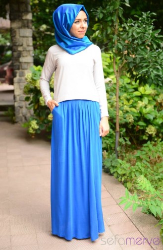 Robe Hijab Blue roi 3529-01