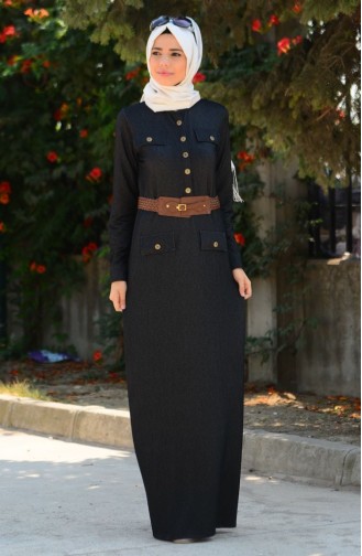Black Hijab Dress 4031-04