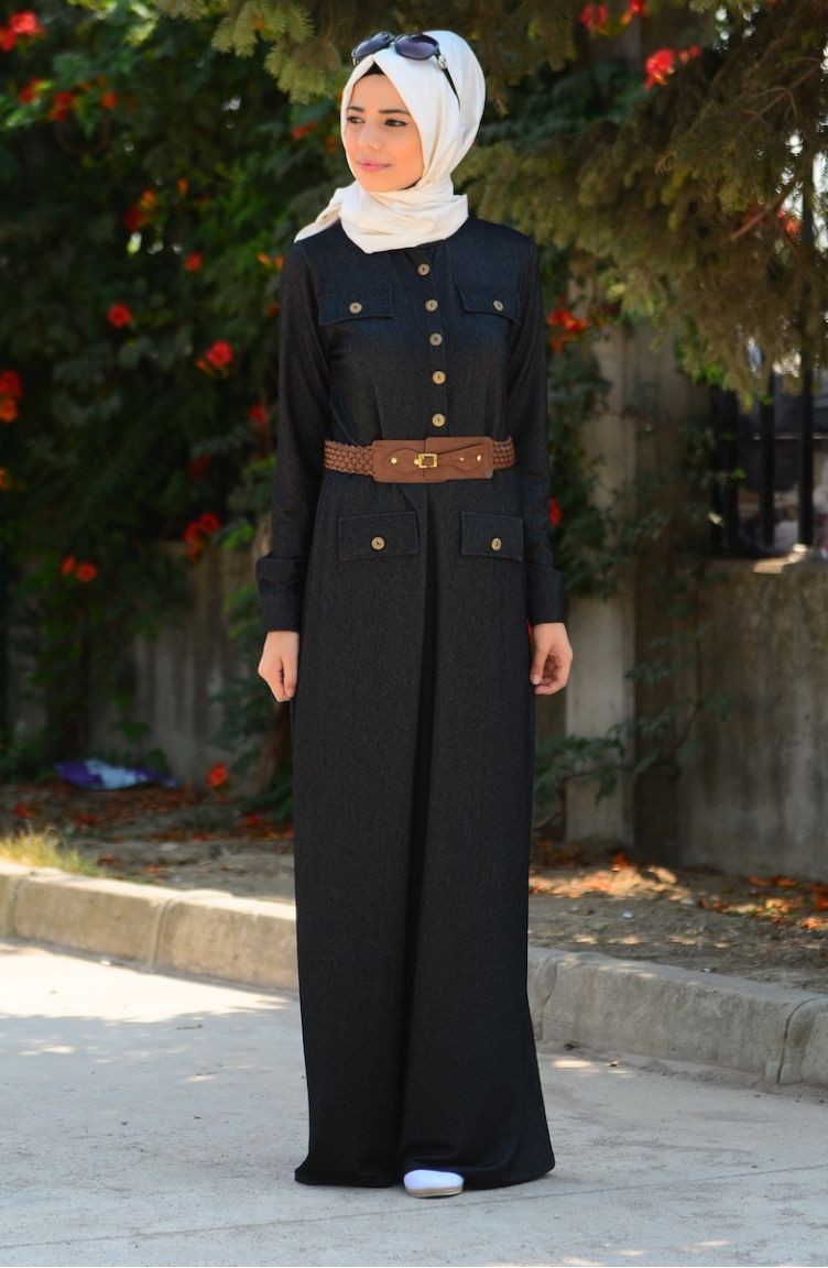 Black Hijab Dress 4031-04