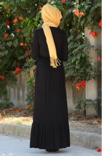 Tesettür Elbise 4046-01 Siyah