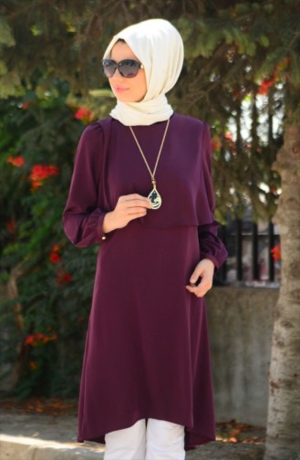 Tesettür Tunik FY 82248-06 Mürdüm