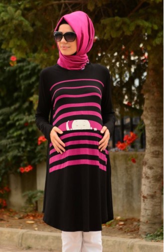 Tesettür Hamile Tunik 4070-01 Siyah