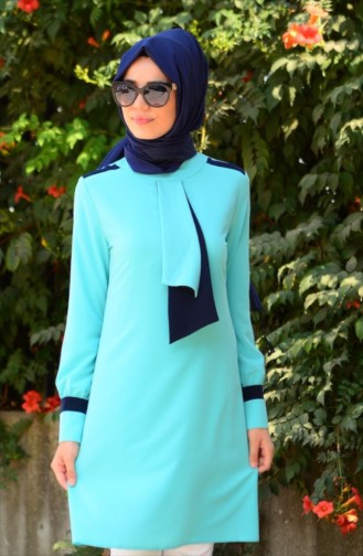 Tesettür Tunik Zernişan 4479Y-08 Turkuaz
