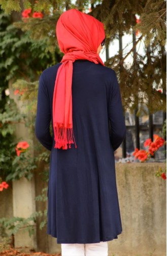 Tesettür Hamile Tunik 4069-02 Lacivert