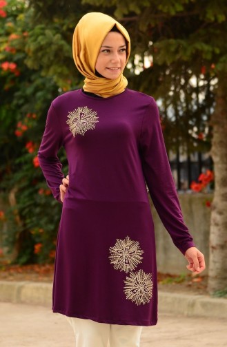 Tubanur Tesettür Tunik 2158-09 Mürdüm