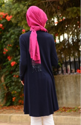 Tesettür Hamile Tunik 4070-02 Lacivert