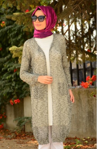 İnce Yazlık Triko Hırka 3408-04 Haki Yeşili