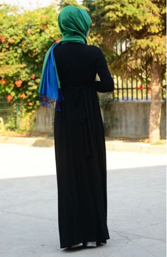 Tesettür Hamile Elbise 4056-01 Siyah