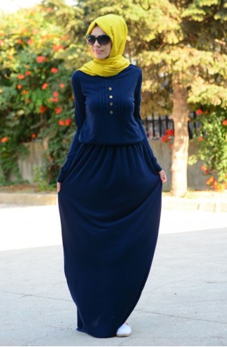 Robe Hijab Bleu Marine 4033-02