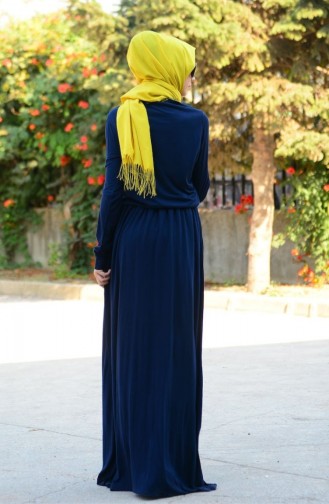 Robe Hijab Bleu Marine 4033-02