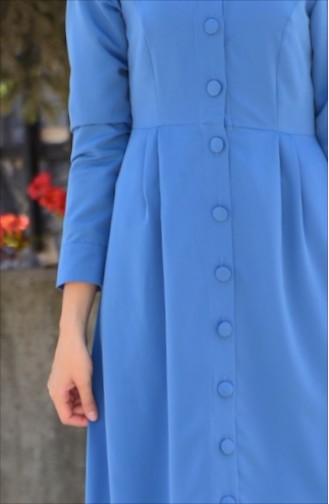 Navy Blue İslamitische Jurk 0463Y-01