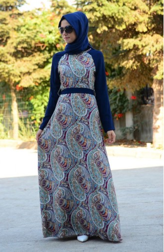 Lila Hijab Kleider 7185-03