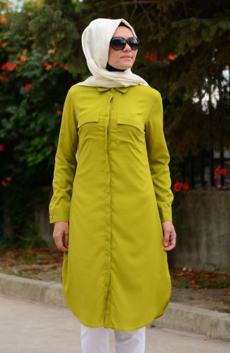 Tesettür Tunik 5104-04 Yağ Yeşili