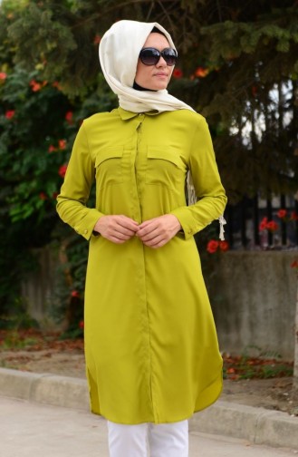 Tesettür Tunik 5104-04 Yağ Yeşili