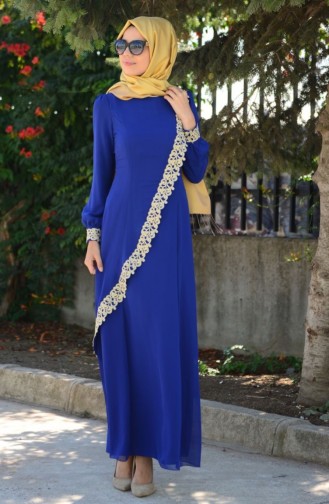 Saxe Hijab Dress 52272-06