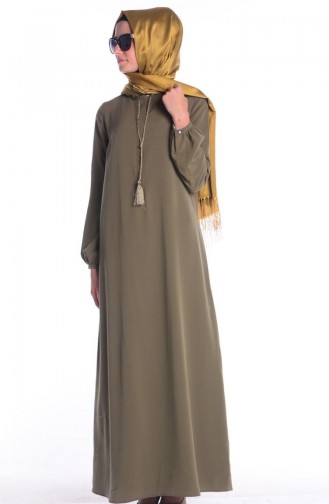 Khaki Hijab Dress 2154Y-06