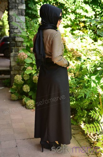 Beige Hijab Kleider 2099-04