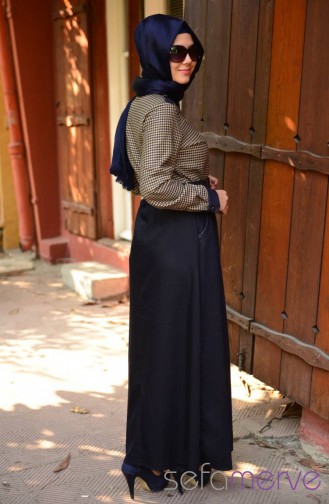 Beige Hijab Kleider 2099-05