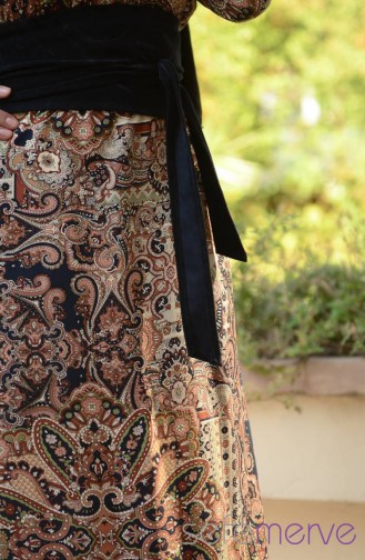 Elbise ALD 2102-03 Kahverengi