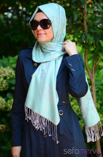 Sefamerve Aleyna Shawl 09 Mint Green Stone 09