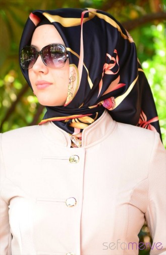 Sefamerve Amine Scarf 12 Navy Blue Claret Red Yellow Fuchsia  12