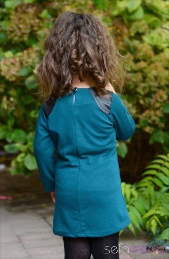 Tesettür Tunik Anne Kız Kombin WB 4130-07 Zümrüt