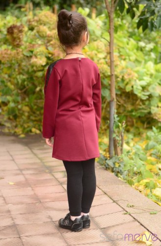 Tesettür Tunik Anne Kız Kombin WB 4040-07 Bordo