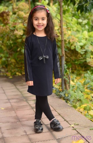 Tesettür Tunik Anne Kız Kombin WB 4040-06 Lacivert