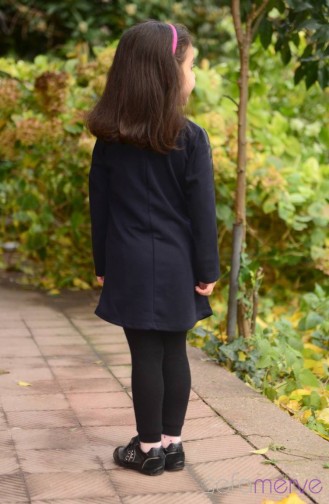 Tesettür Tunik Anne Kız Kombin WB 4040-06 Lacivert