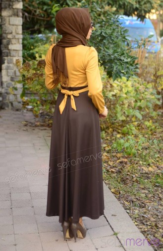 Mustard Hijab Dress 7032-05