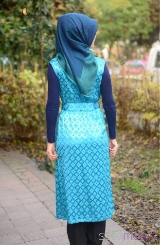 Long Vest 3942-02 Turquoise 3942-02