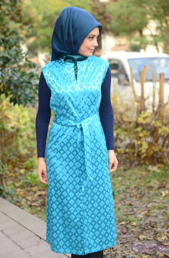 Gilet Sans Manches Turquoise 3942-02