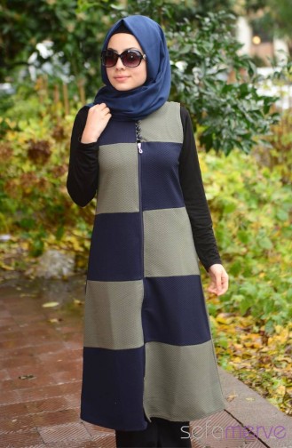 Modahanne Yelek 0910-05 Lacivert Haki Yeşil