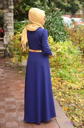Saxe Hijab Dress 4137PTK-02