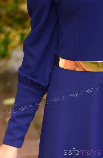 Saks-Blau Hijab Kleider 4137PTK-02