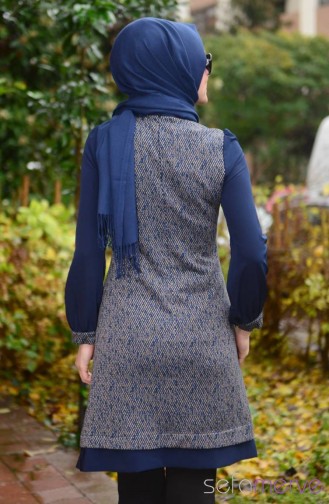 Tesettür Tunik HWS 2094-01 Lacivert