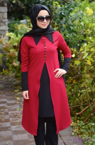 Tesettür Tunik Zernişan 4264-01 Kırmızı