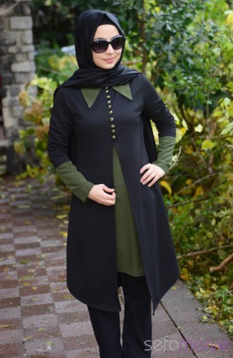 Tesettür Tunik Zernişan 4264-02 Siyah