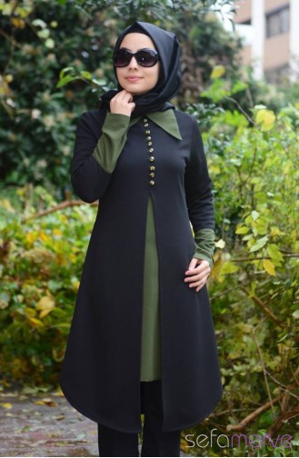 Tesettür Tunik Zernişan 4264-02 Siyah