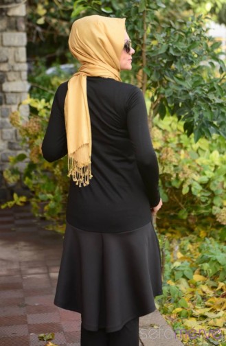 Tesettür Tunik 1487-01 Siyah
